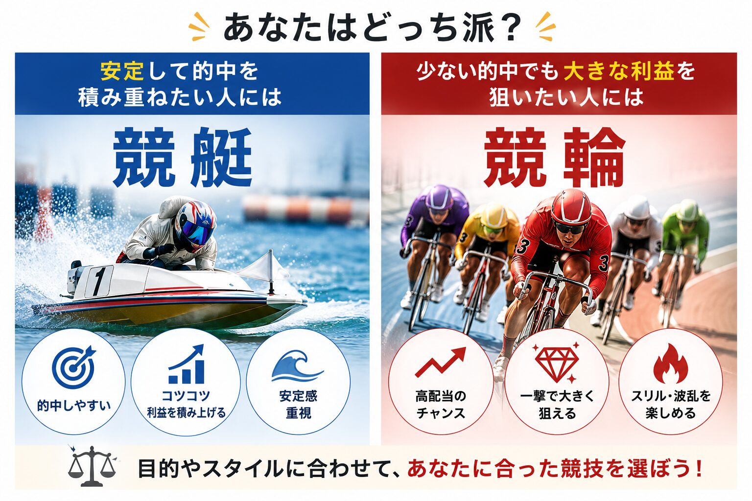 競艇　競輪　勝ちやすさ　稼ぎやすさ　比較