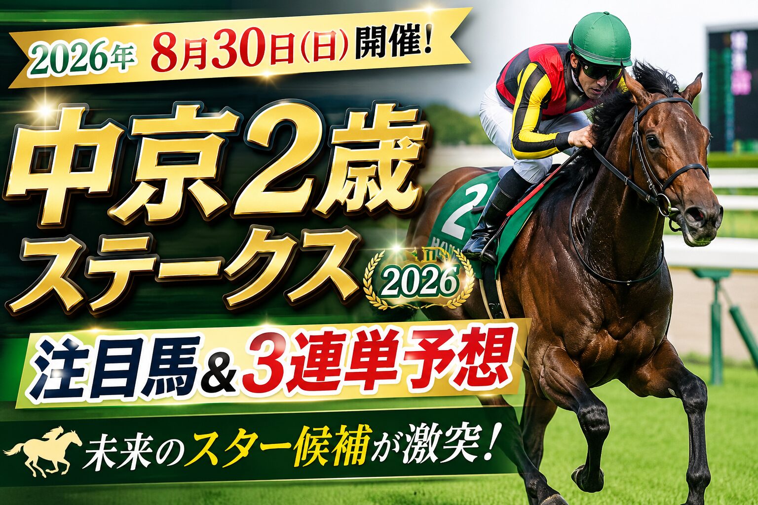 【中京2歳ステークス2026】8月30日開催！注目馬＆3連単予想