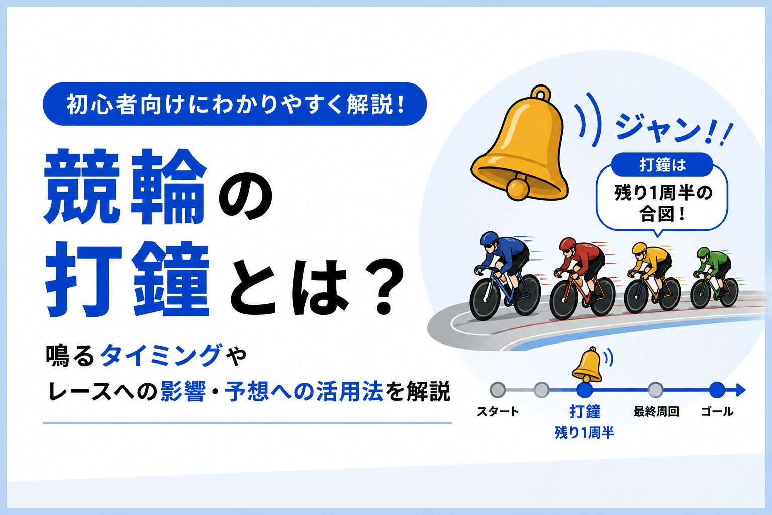 競輪の打鐘(ジャン)とは?鳴るタイミングやレース展開への影響を解説