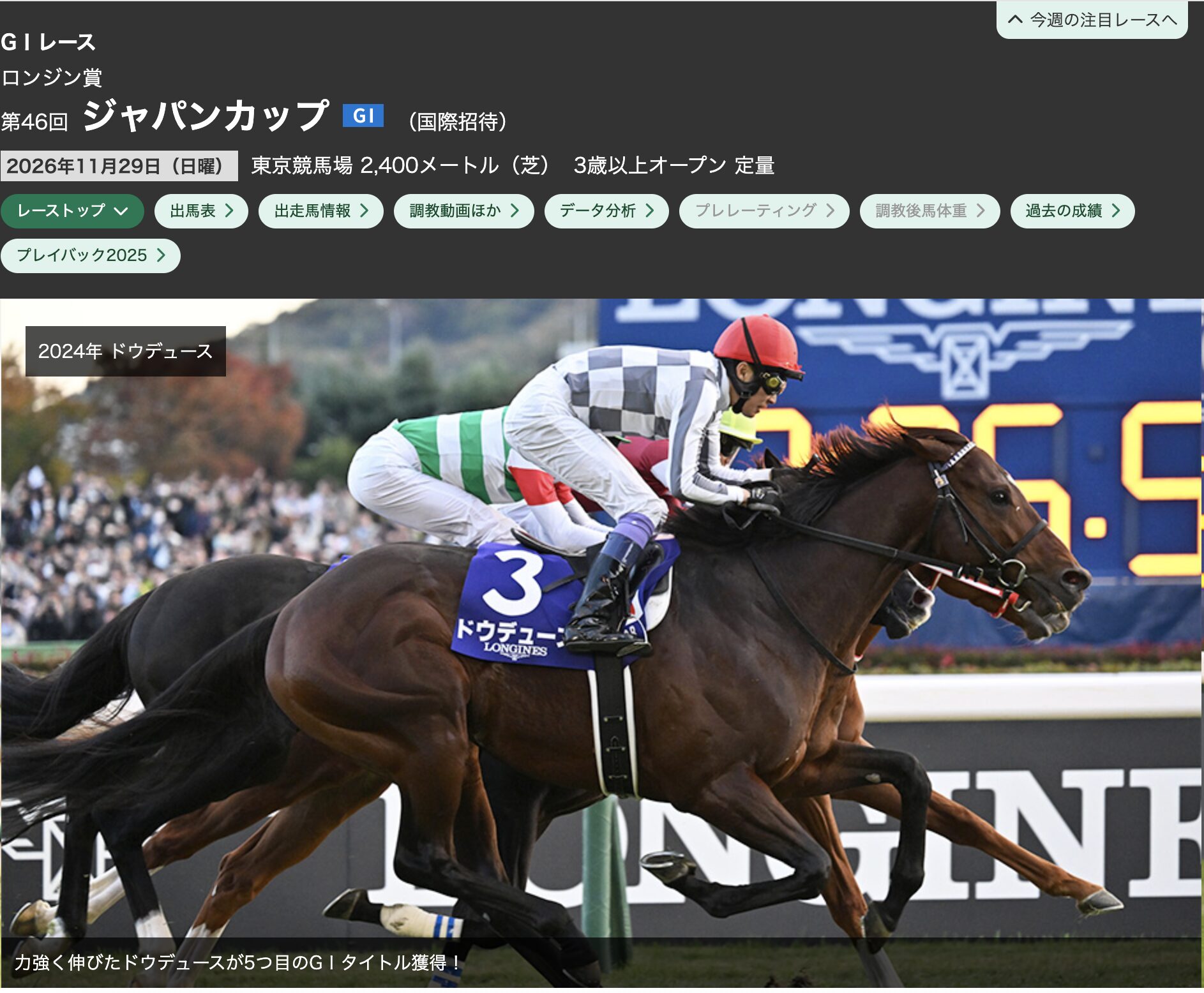 競馬　秋競馬　ジャパンカップ　重賞レース　G1