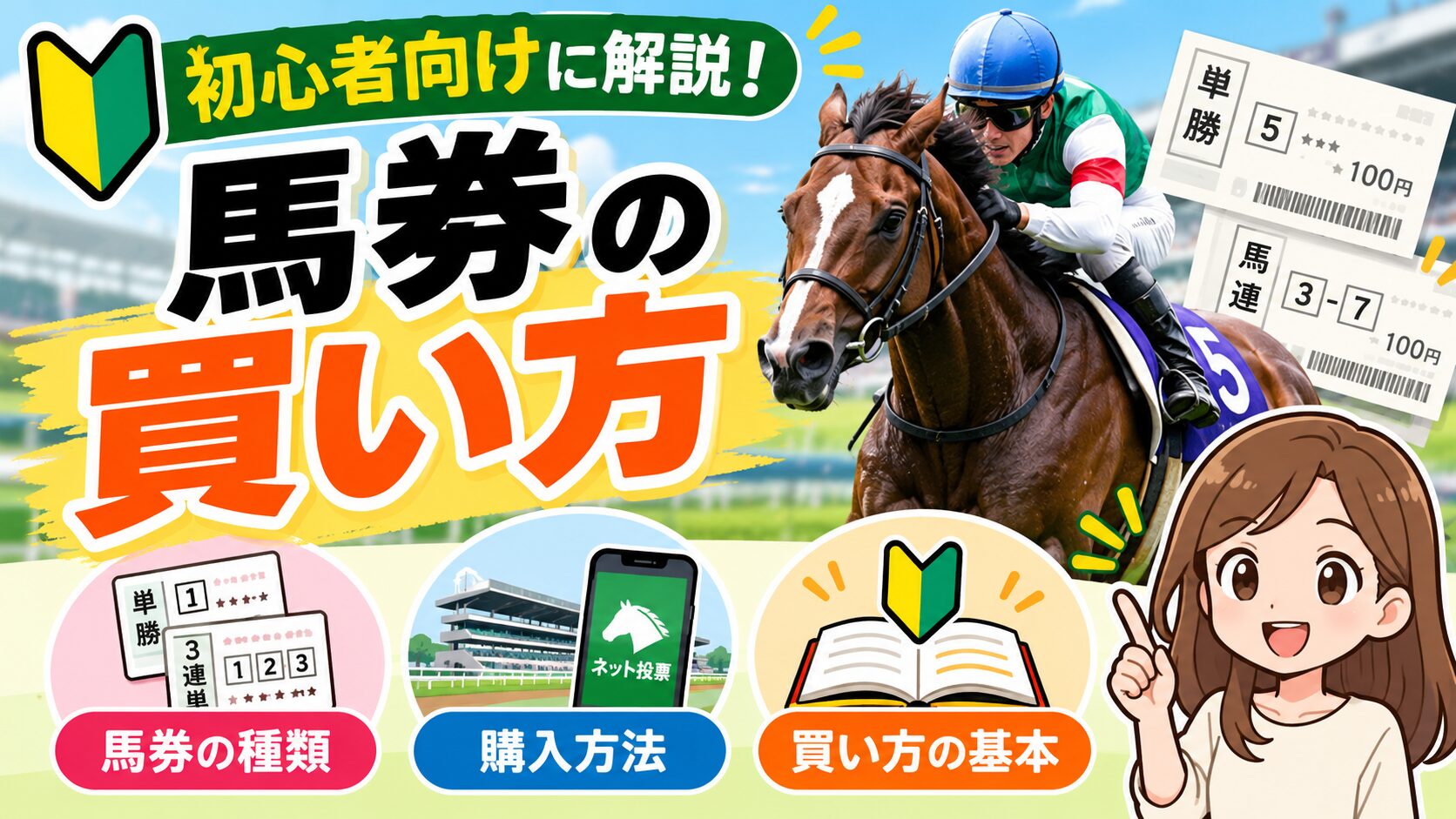 馬券の買い方を初心者向けに解説！種類や購入方法を紹介