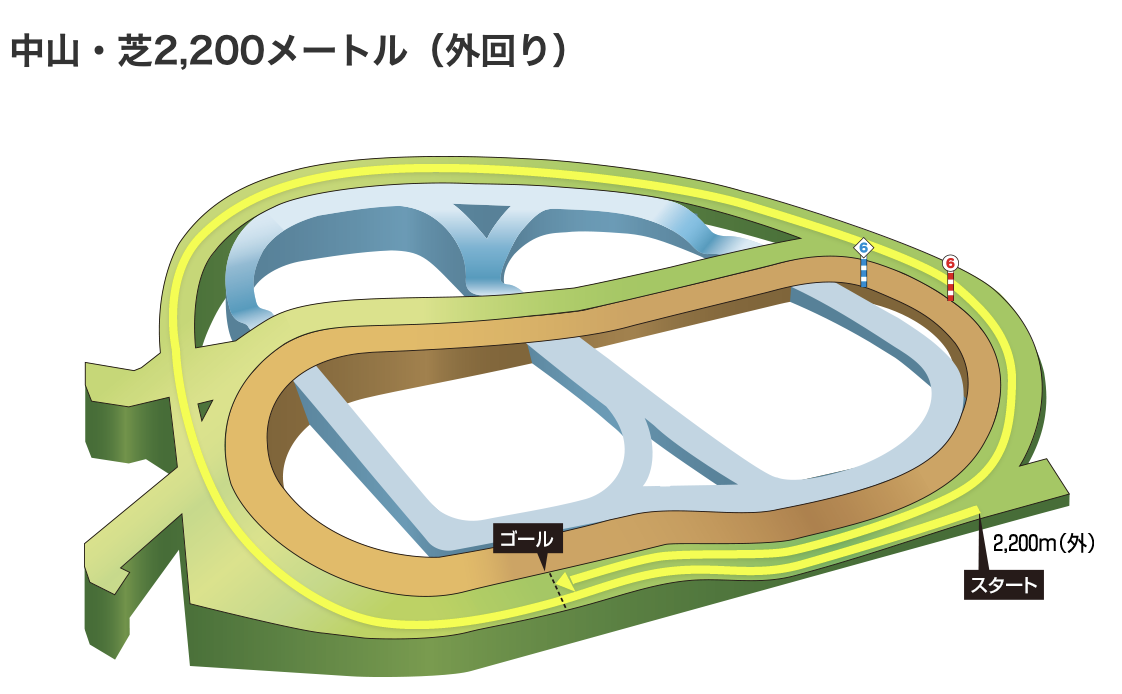 競馬 中山競馬場 芝 2,200m 特徴 コース