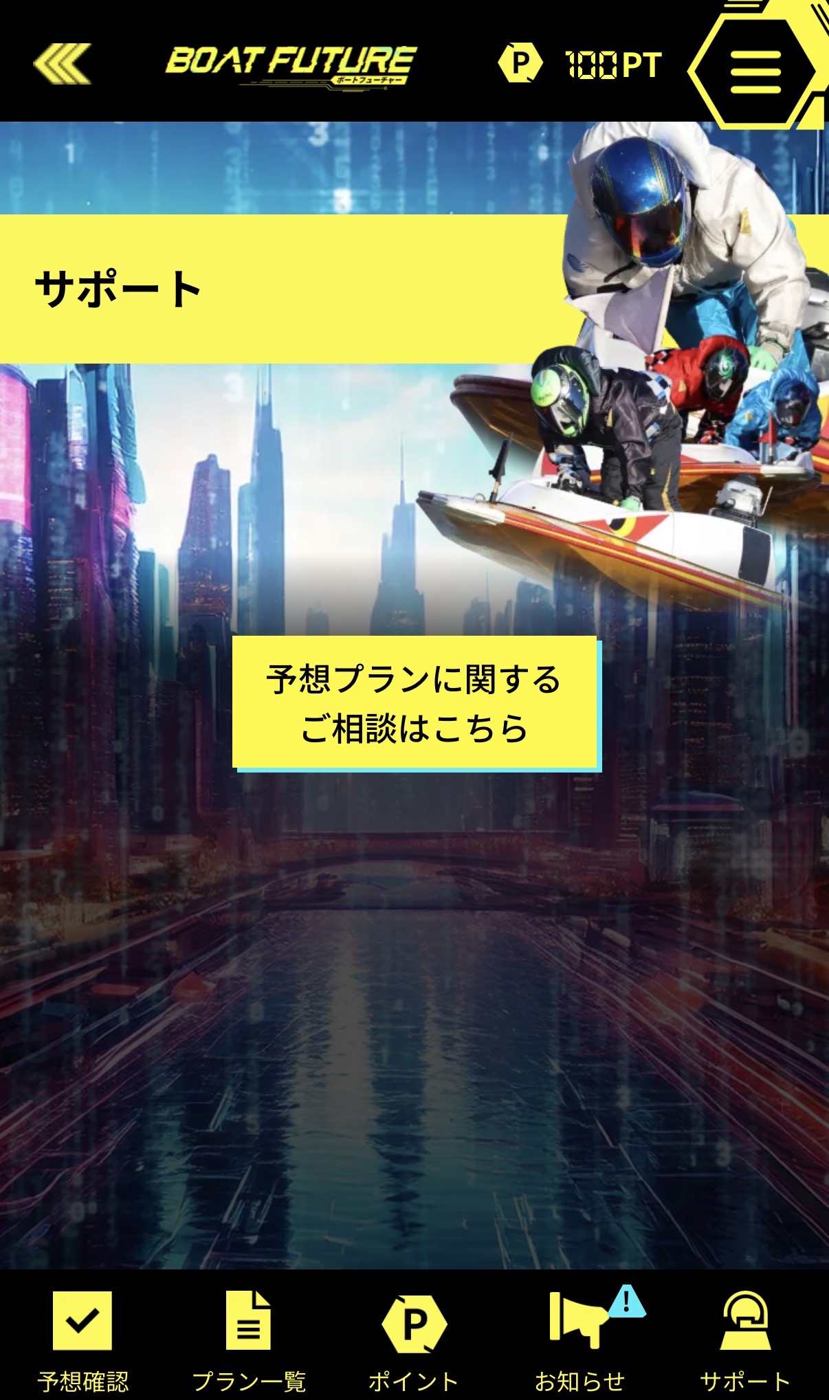 競艇 ボートレース 予想サイト ボートフューチャー BOATRECE 問い合わせ サポート