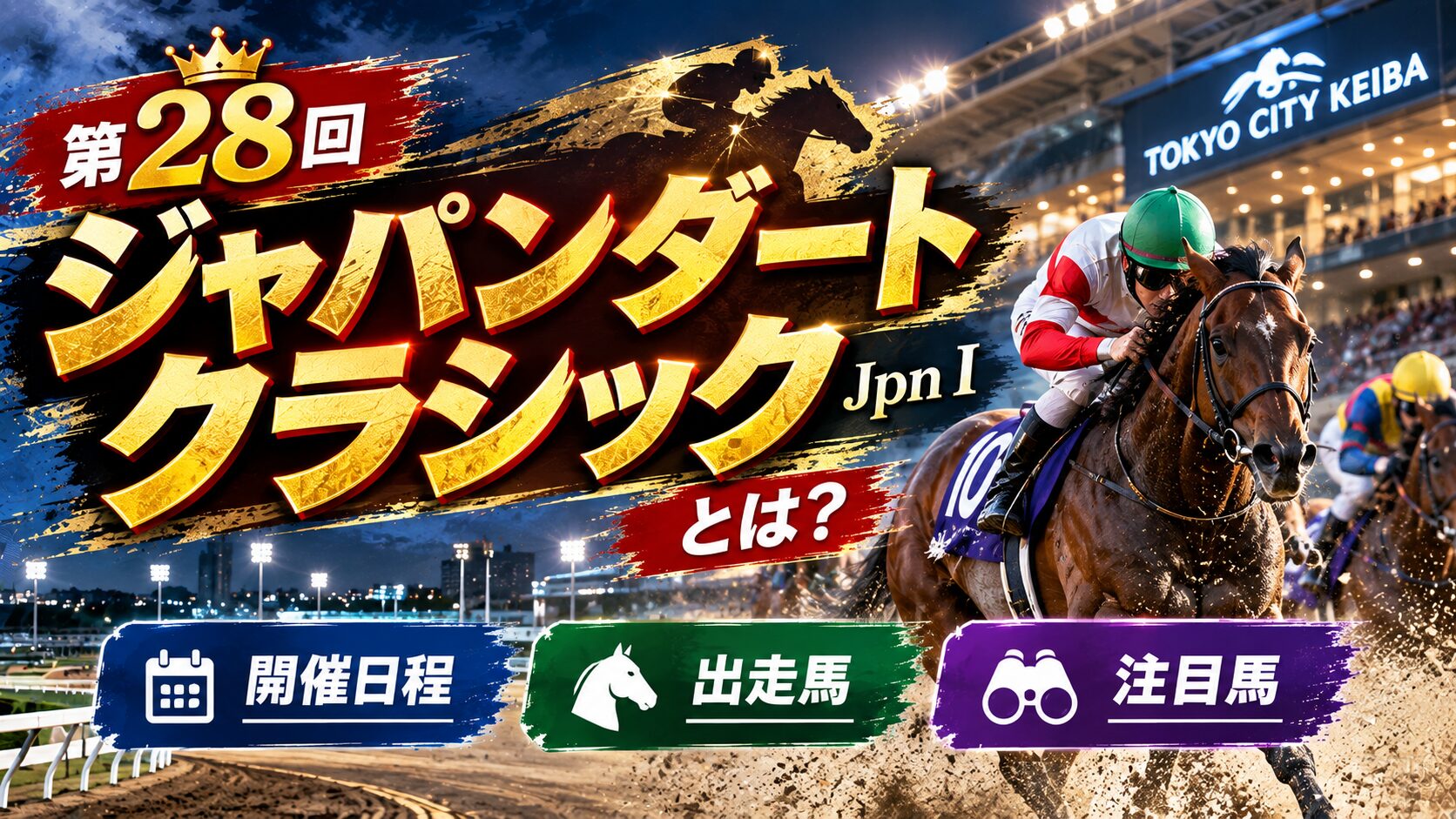 第28回ジャパンダートクラシックとは？開催日程・出走馬・注目馬を解説