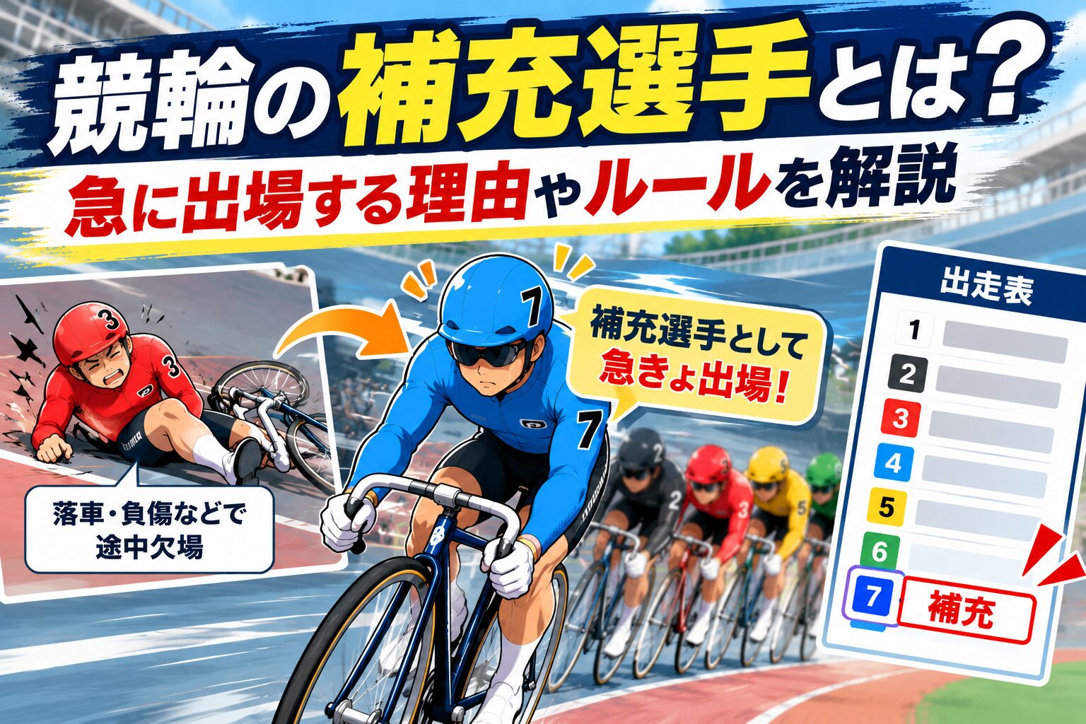 競輪の「補充選手」とは?急に出場する理由やルールを解説