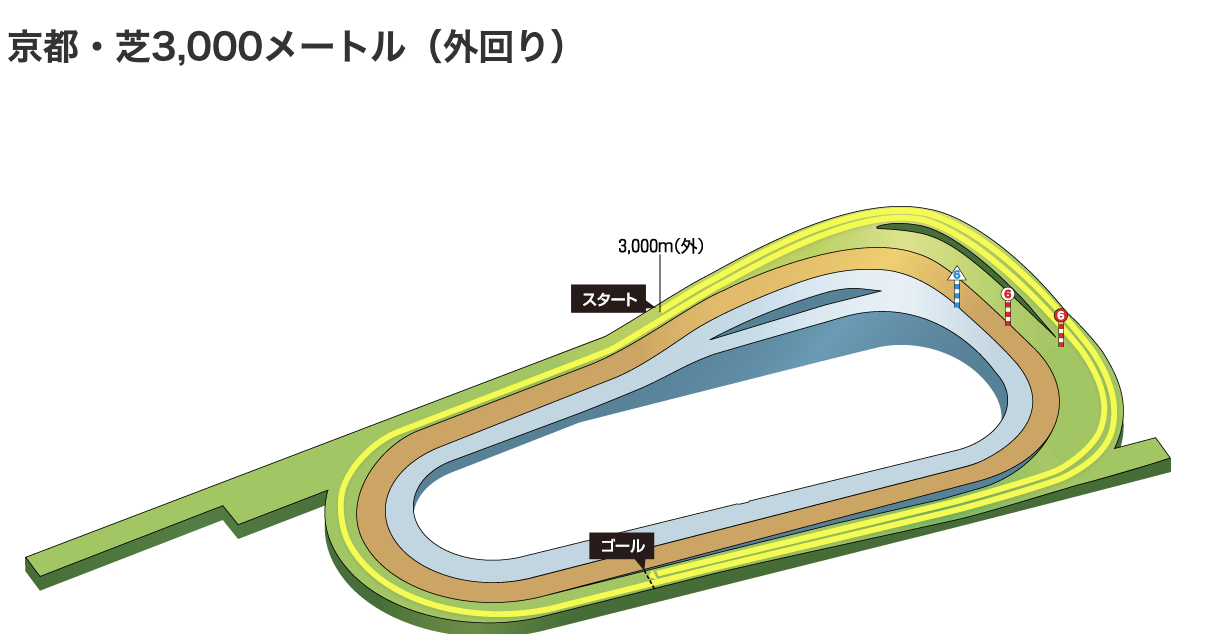 京都競馬場 芝 コース 3000